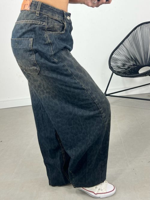 CALÇA JEANS BALLON ONÇA DARK