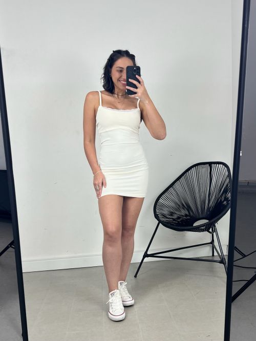 VESTIDO RETO POLIAMIDA RENDA