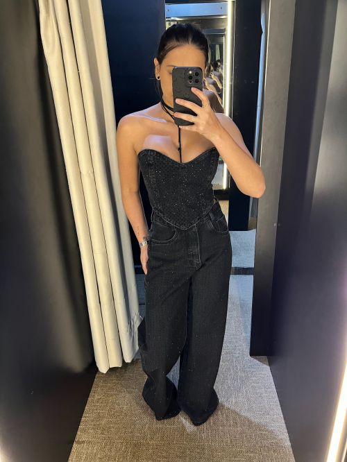 TOP JEANS STRASS