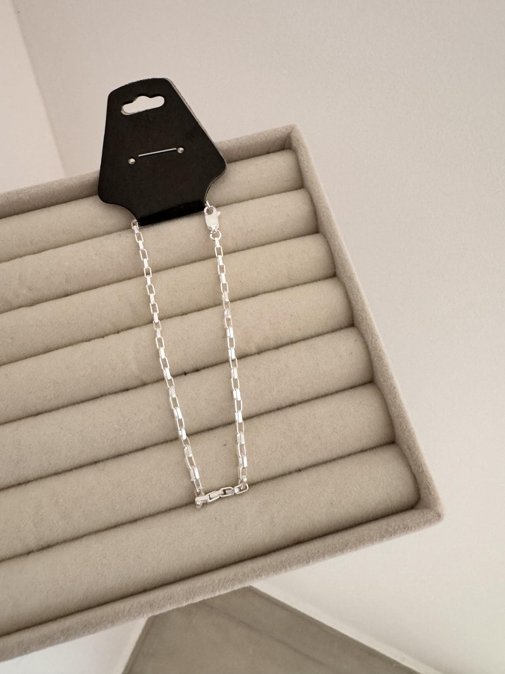 Pulseira quadradinhos masculina - Prata cod169