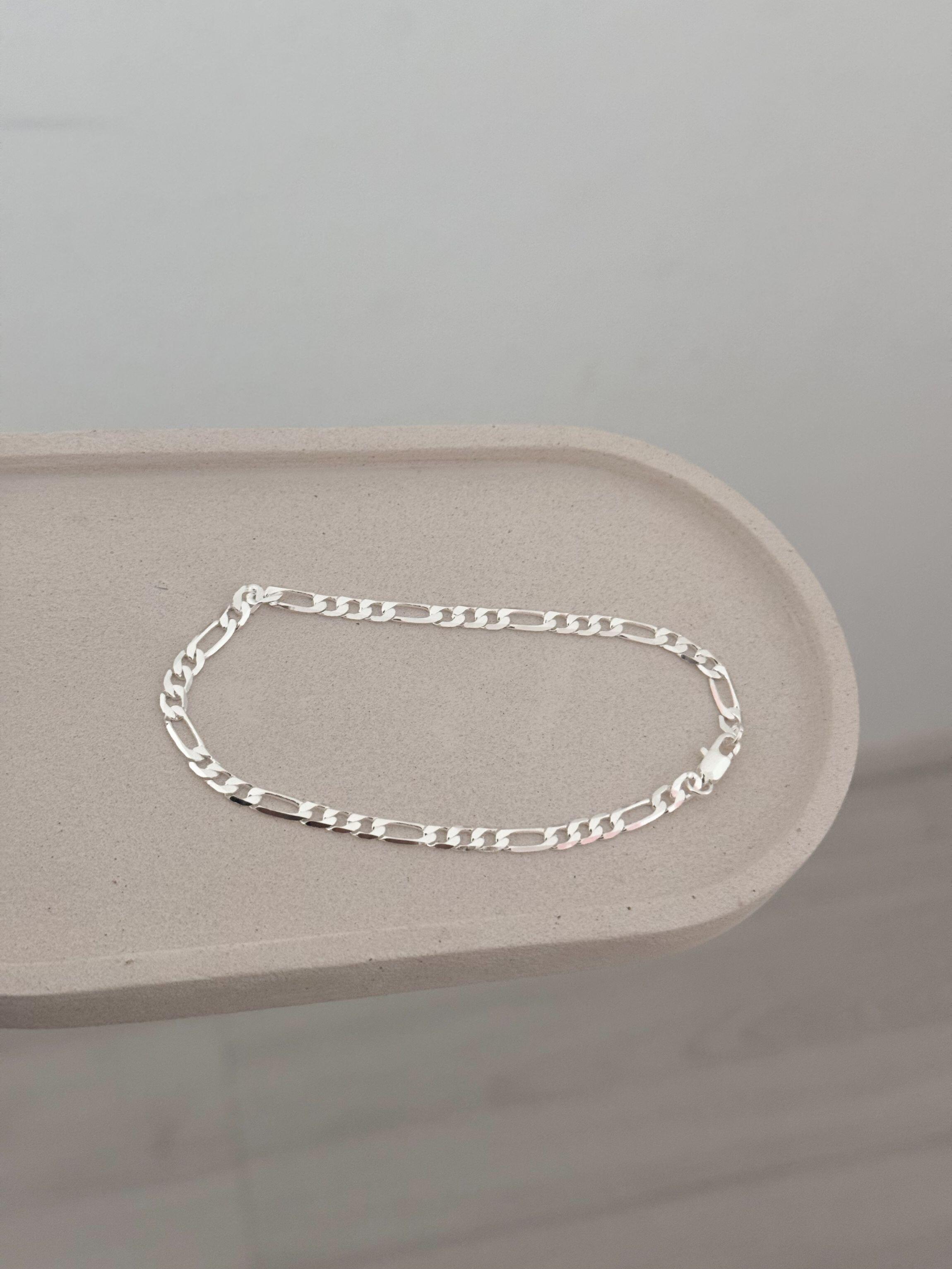 Pulseira masculina 3x1 4mm Prata cod1927