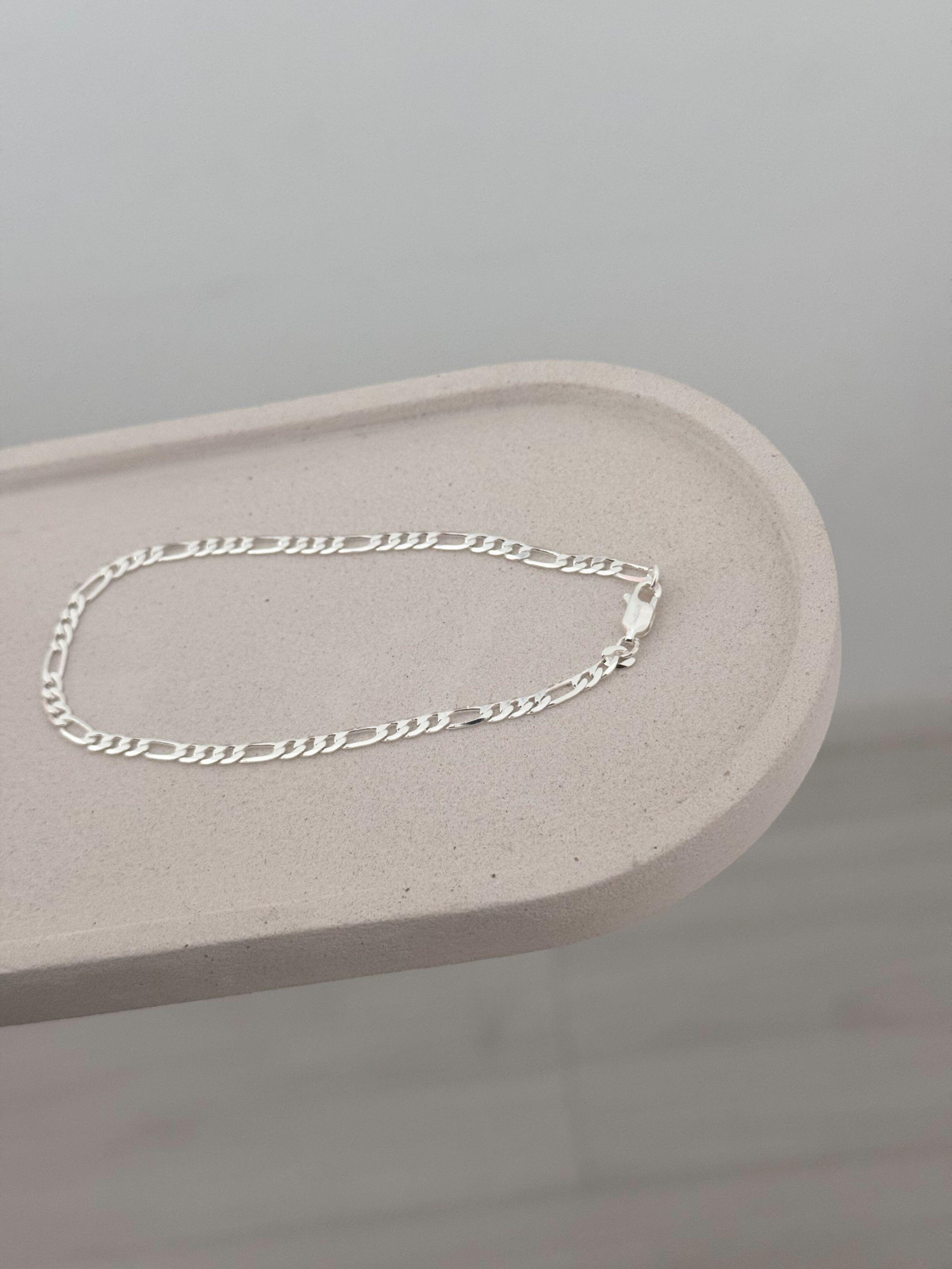 Pulseira masculina 3x1 3mm Prata cod1929