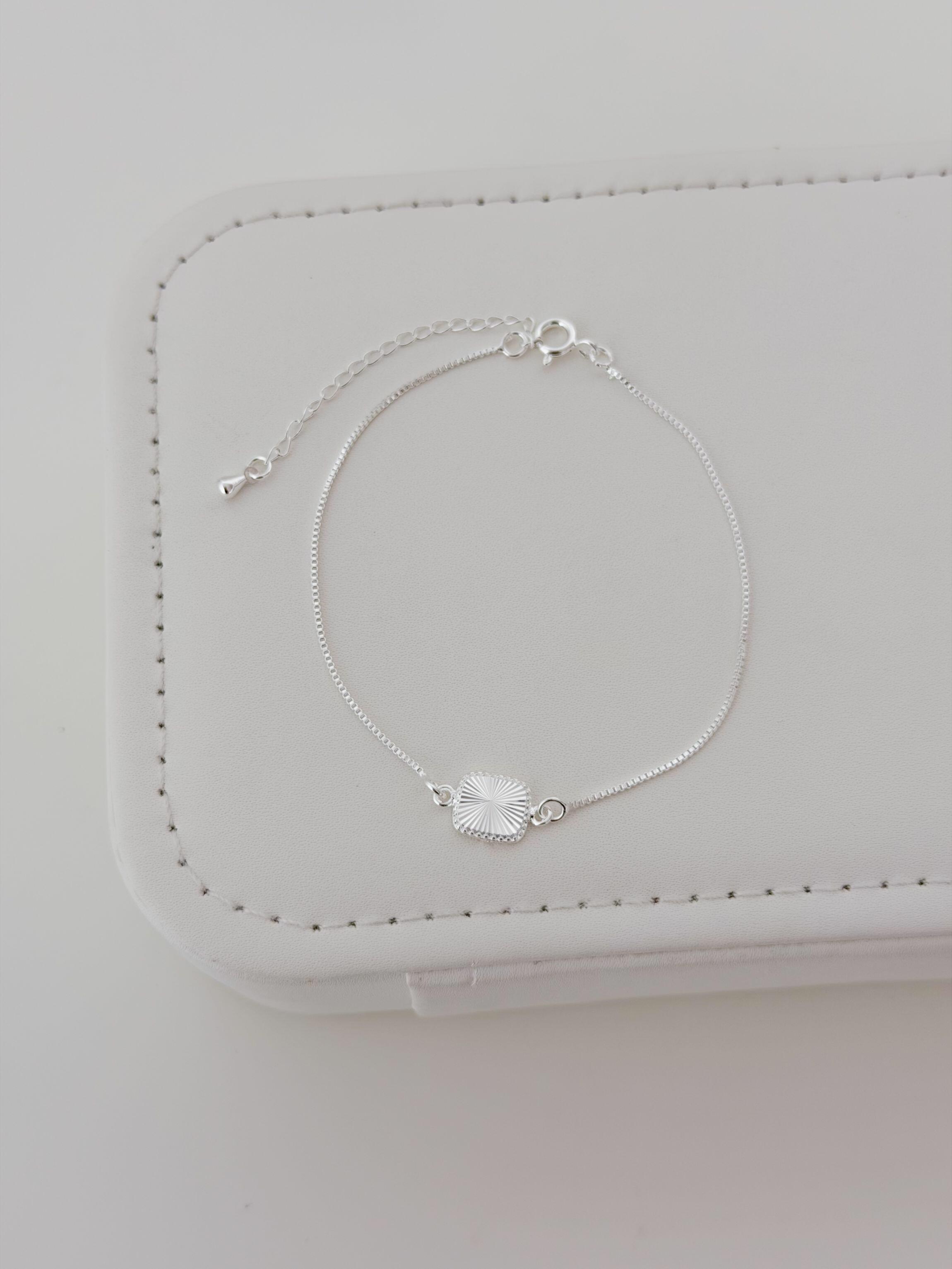 Pulseira quadrado diamantado - Prata cod1953