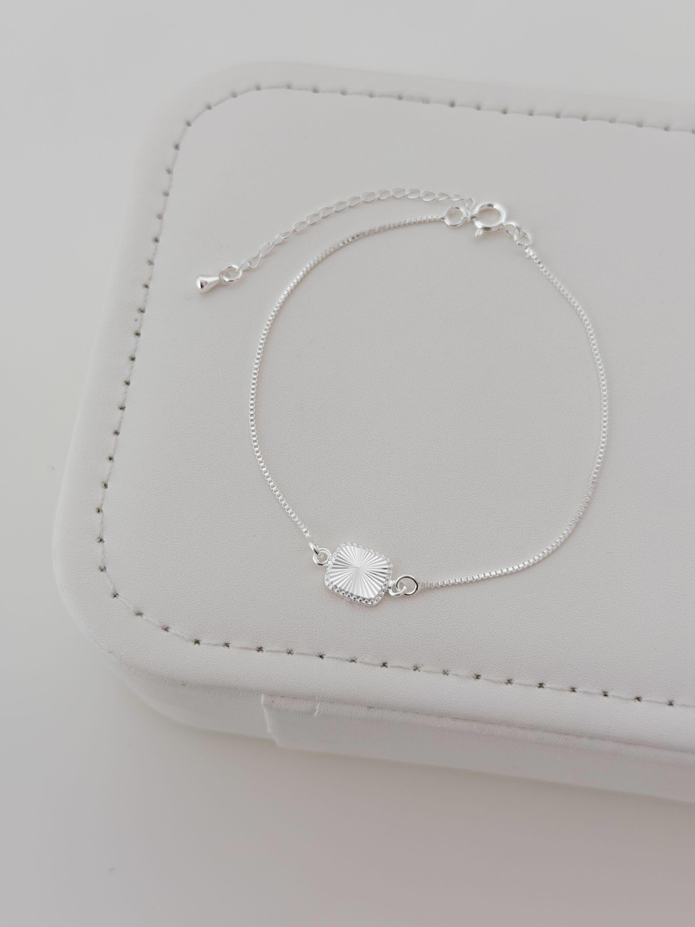 Pulseira quadrado diamantado - Prata cod1953