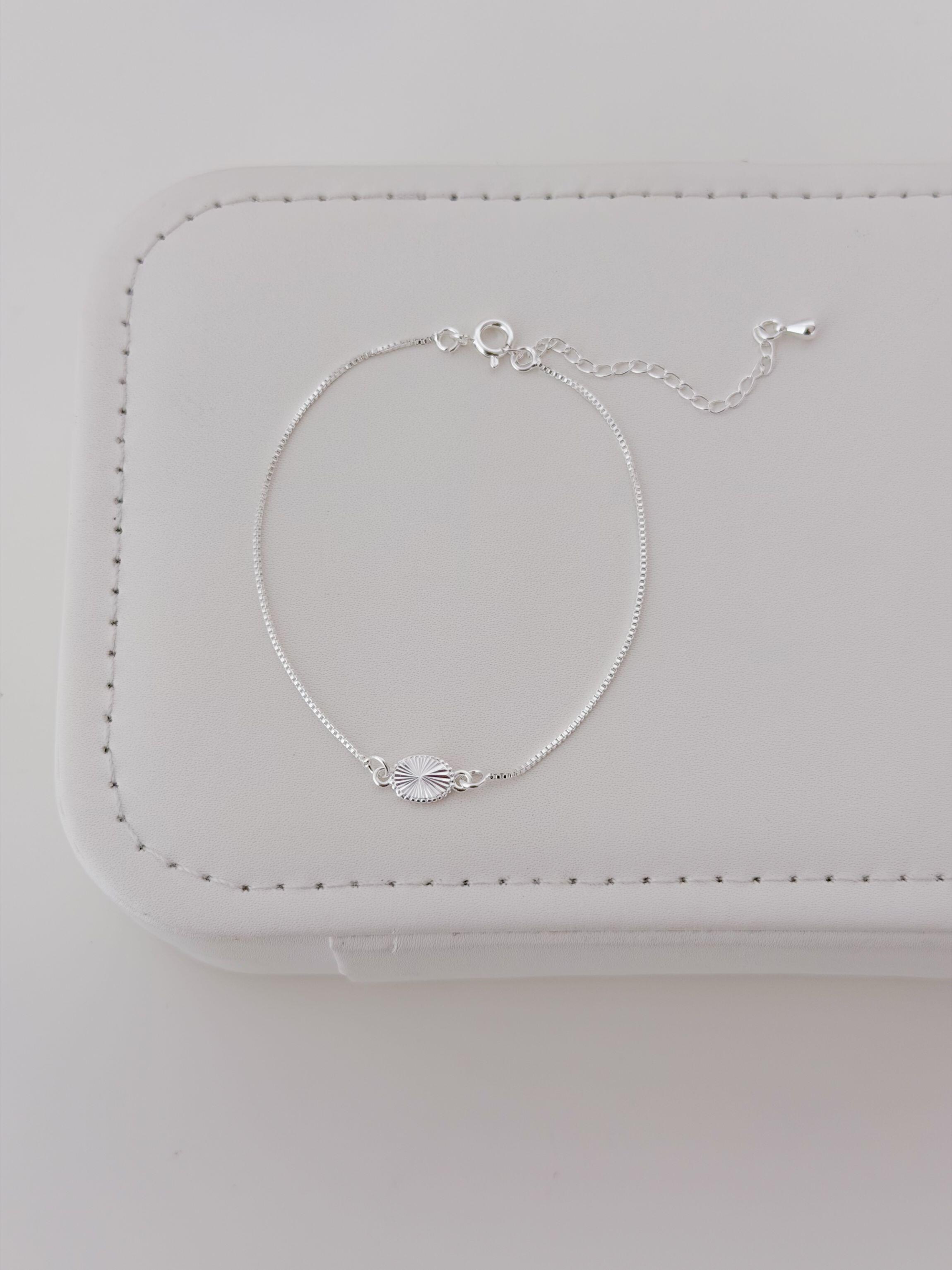 Pulseira oval diamantada - Prata cod1957