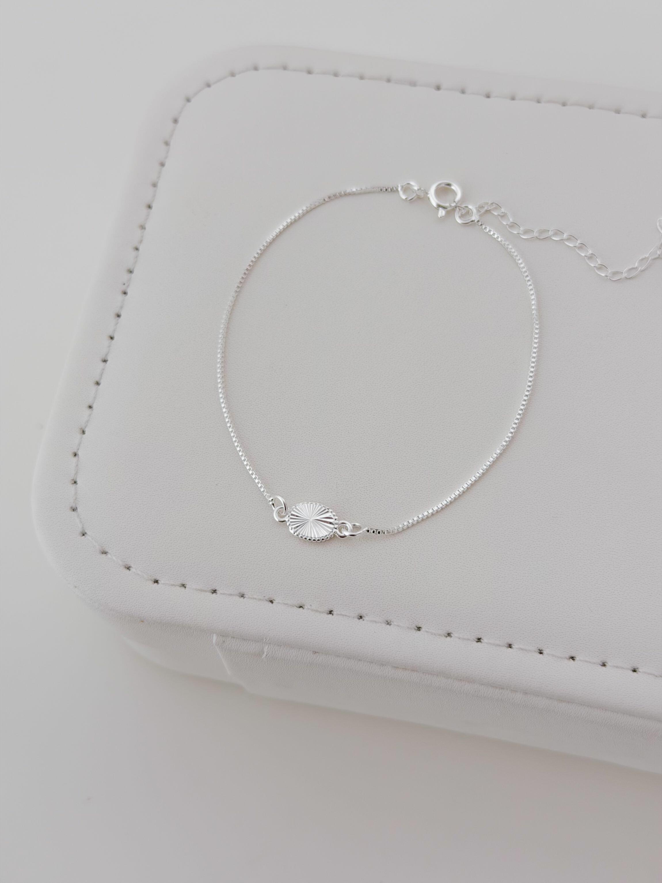 Pulseira oval diamantada - Prata cod1957