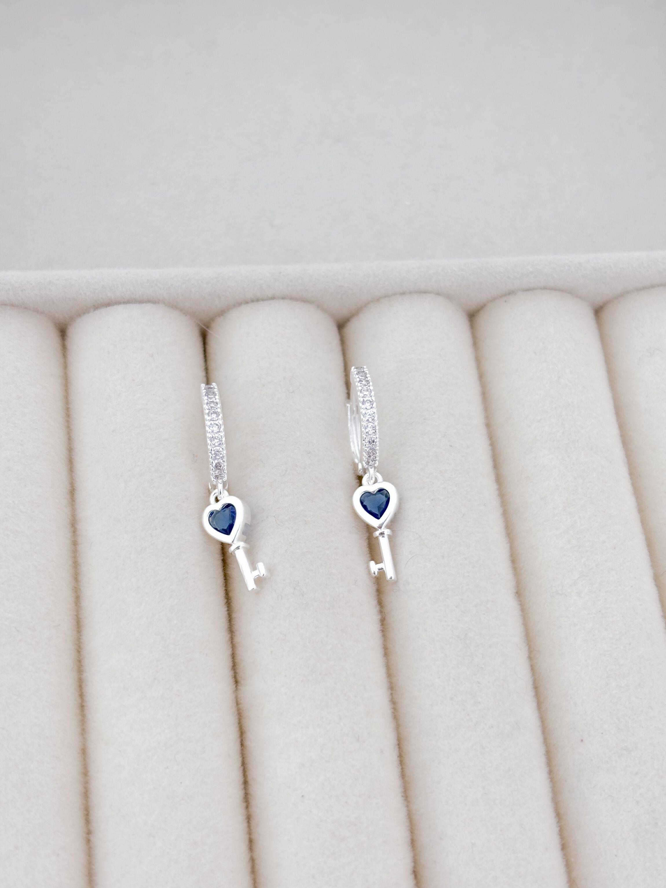Argolinha princesa chave azul - Prata cod636