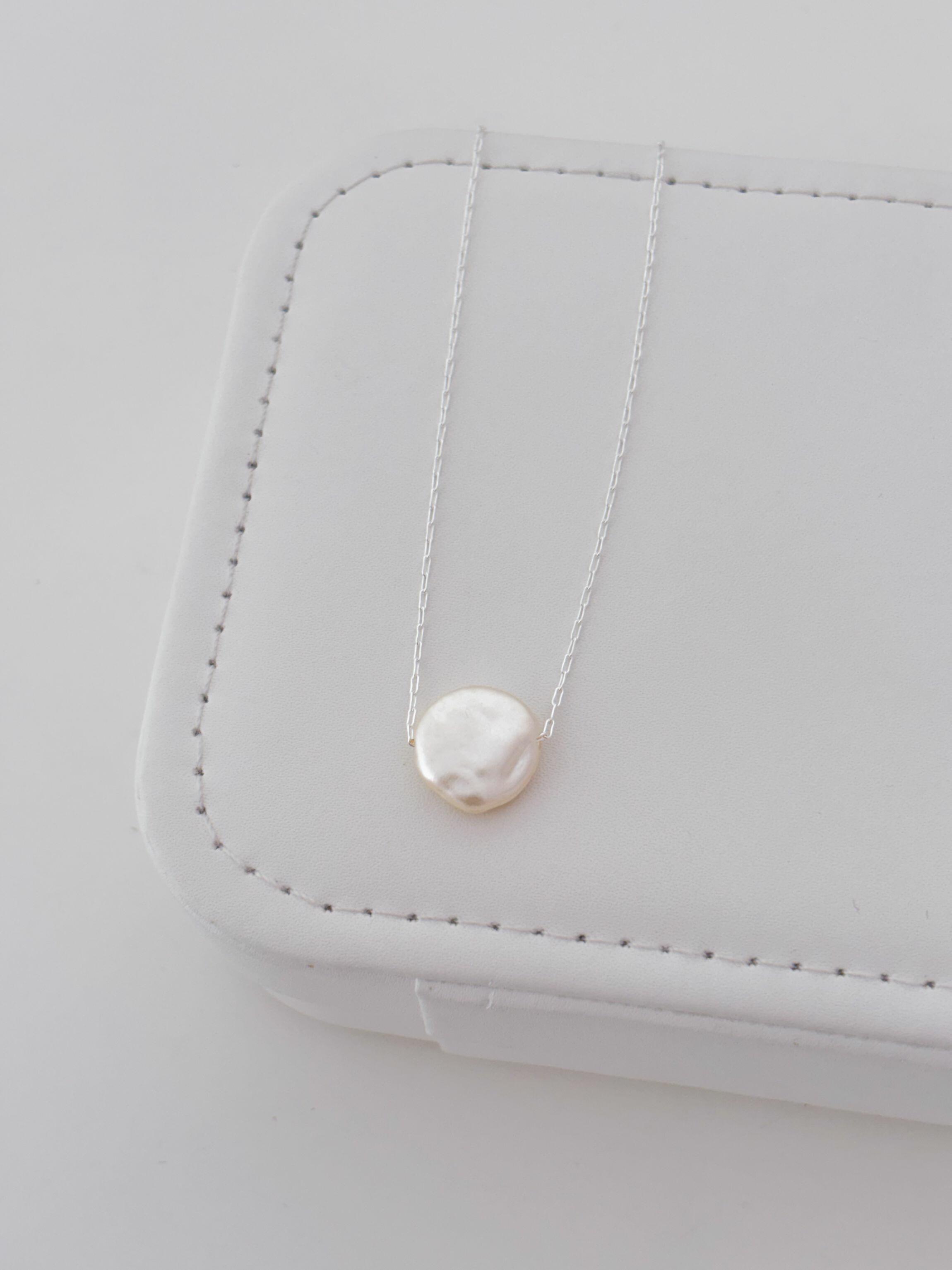 Colar pérola barroca redonda - Prata cod1284