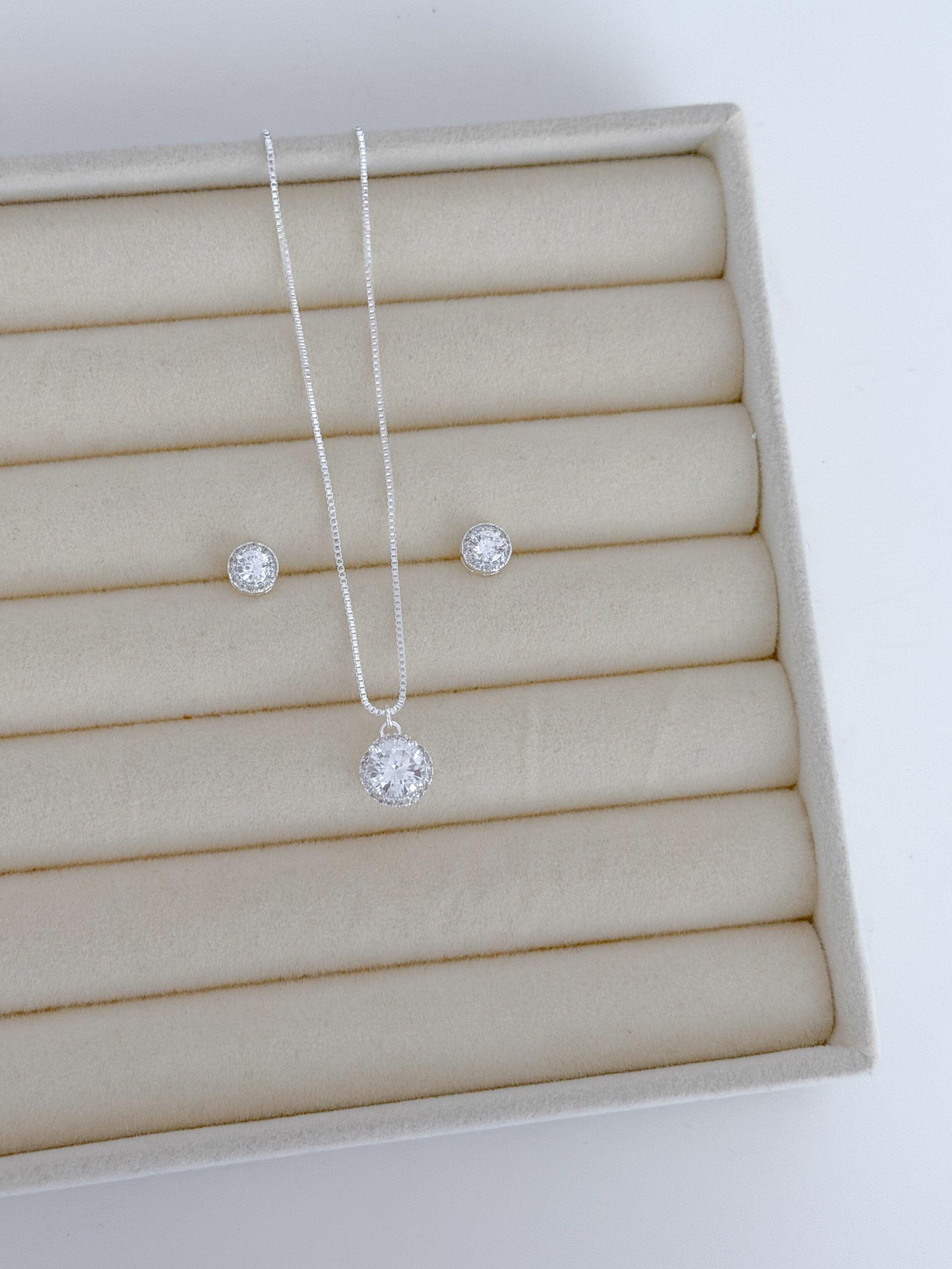 Conjunto glow cristal - Prata cod105