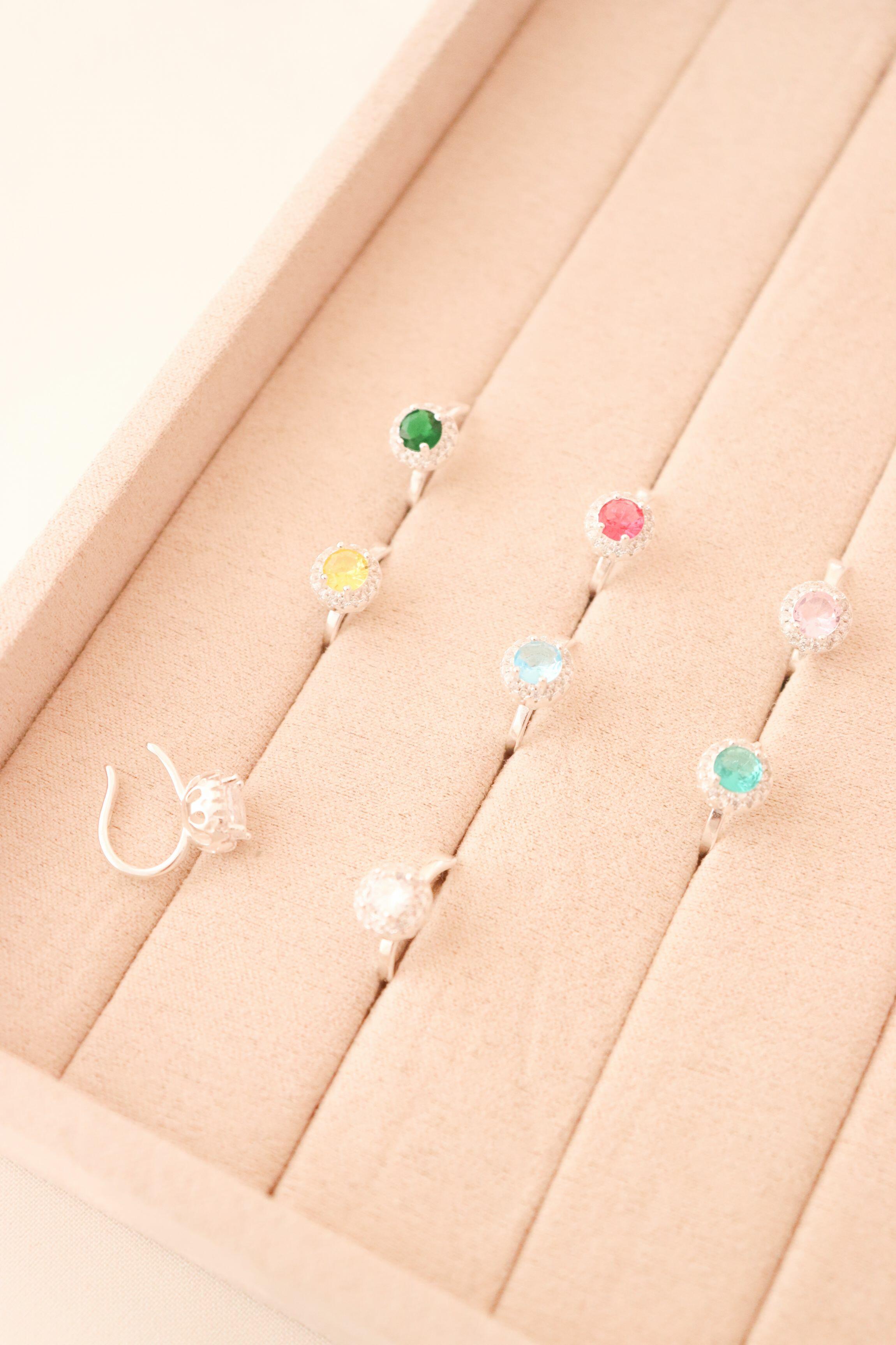 Piercing fake redondo cravejado - Prata cod173