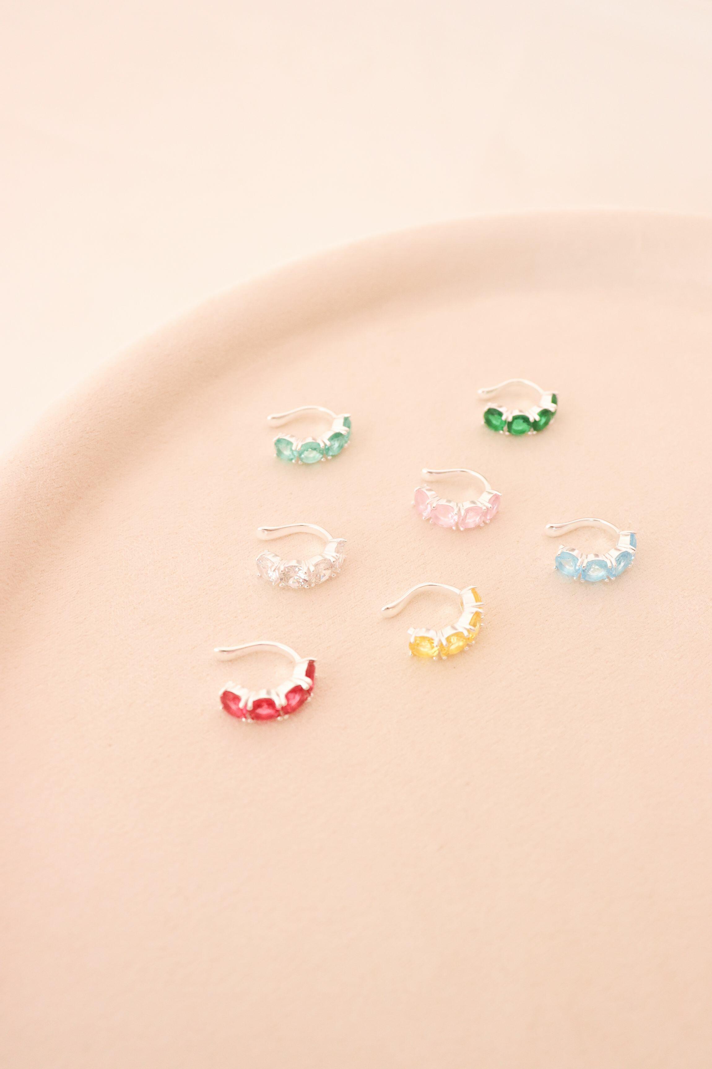 Piercing fake zircônias G - Prata cod174
