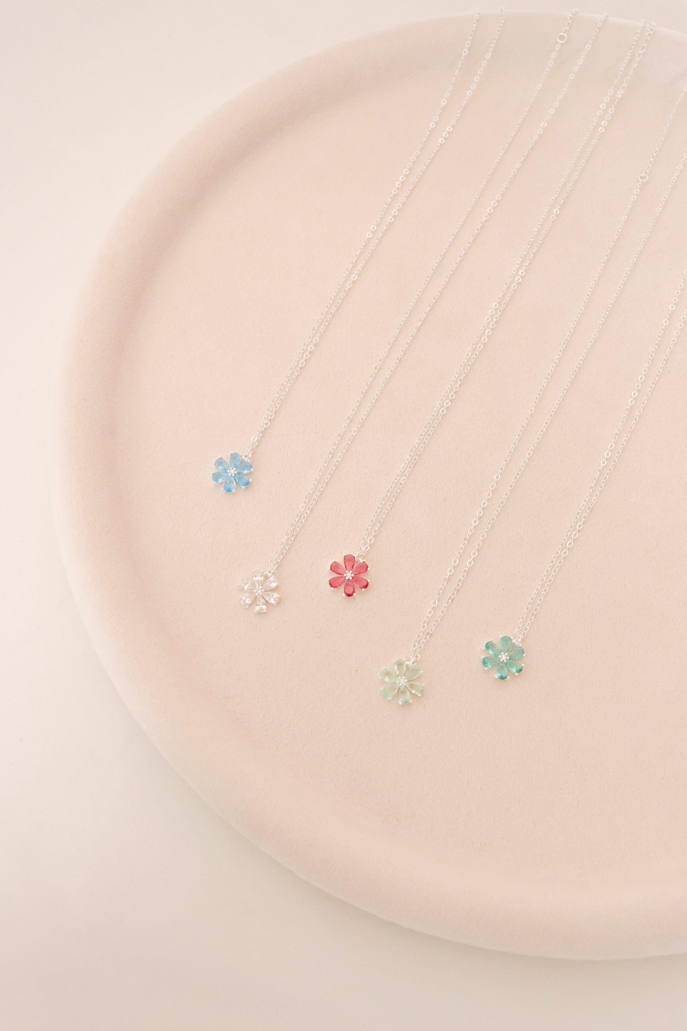 Colar pingente flower alta joalheria - Prata cod558