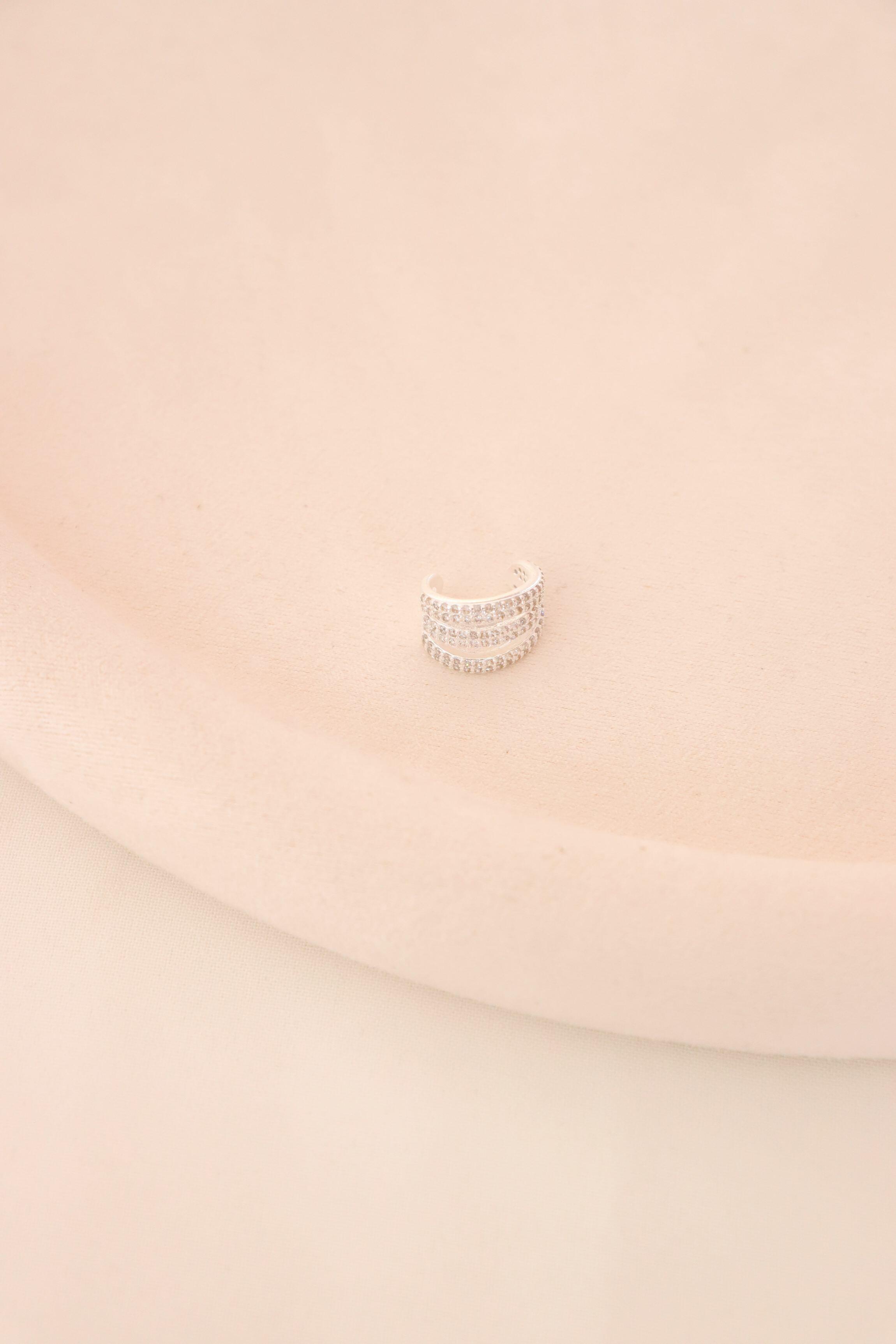 Piercing fake 3 fios glam - Prata cod623