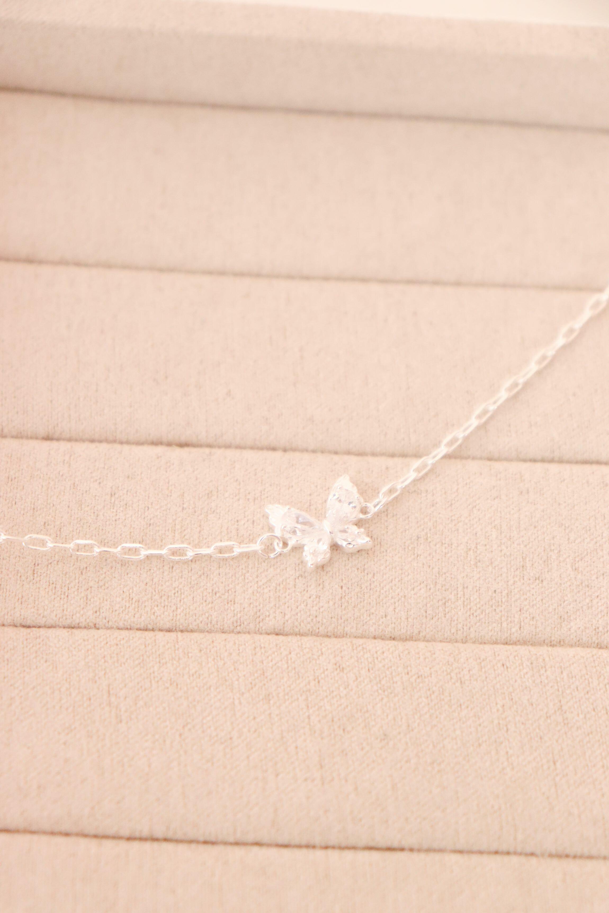 Choker borboleta shine - Prata cod851