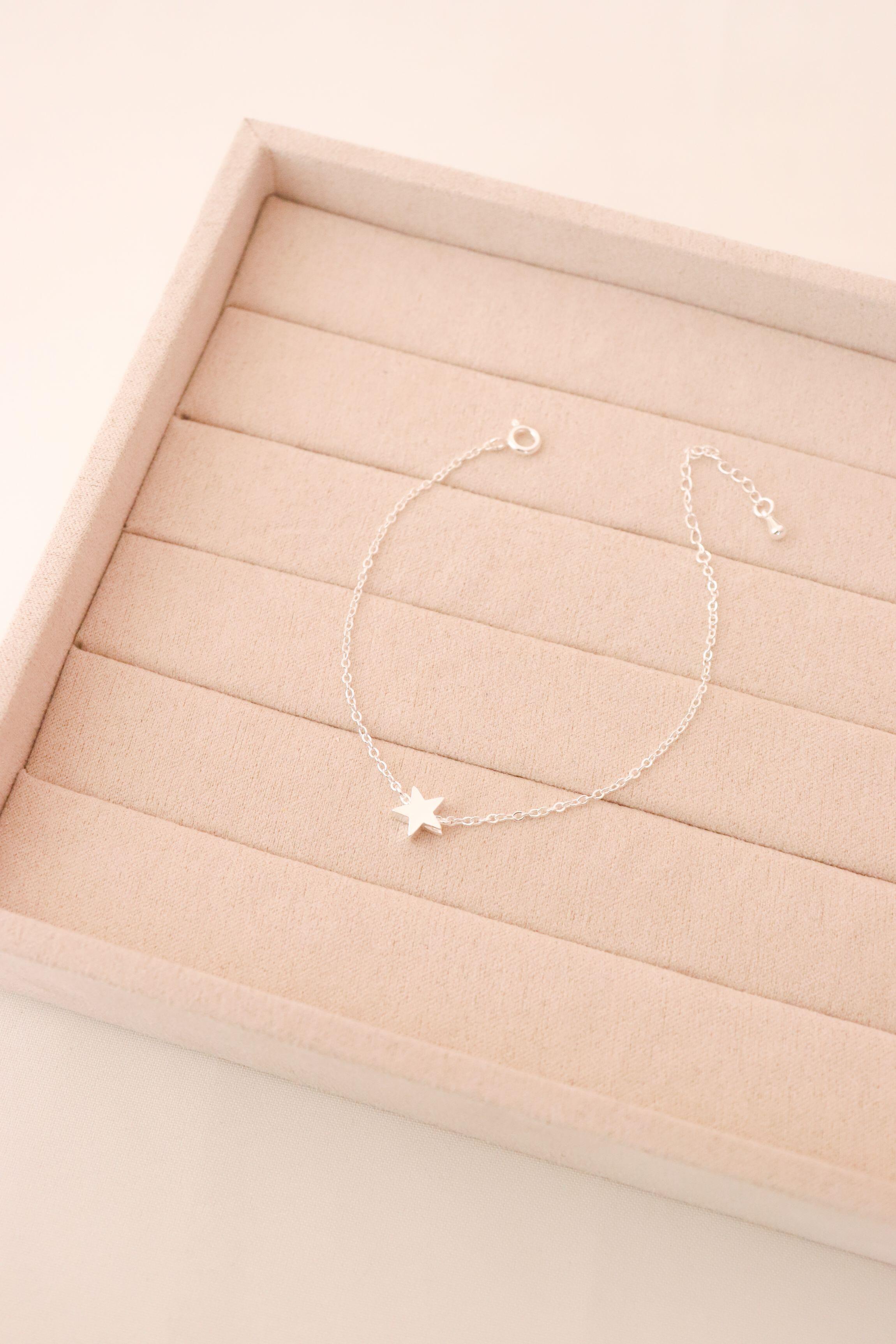 Pulseira estrela lisa - Prata cod1225