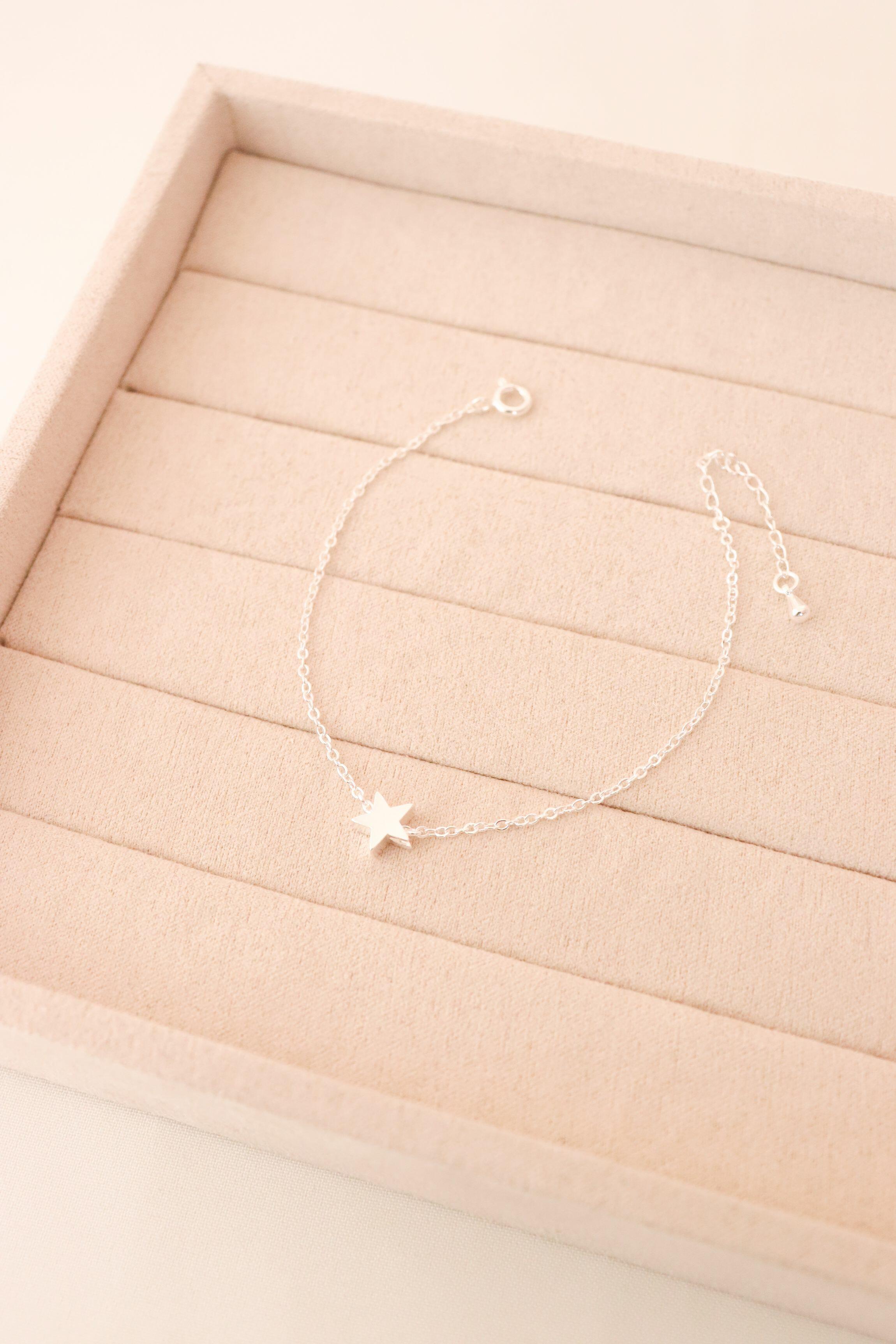Pulseira estrela lisa - Prata cod1225