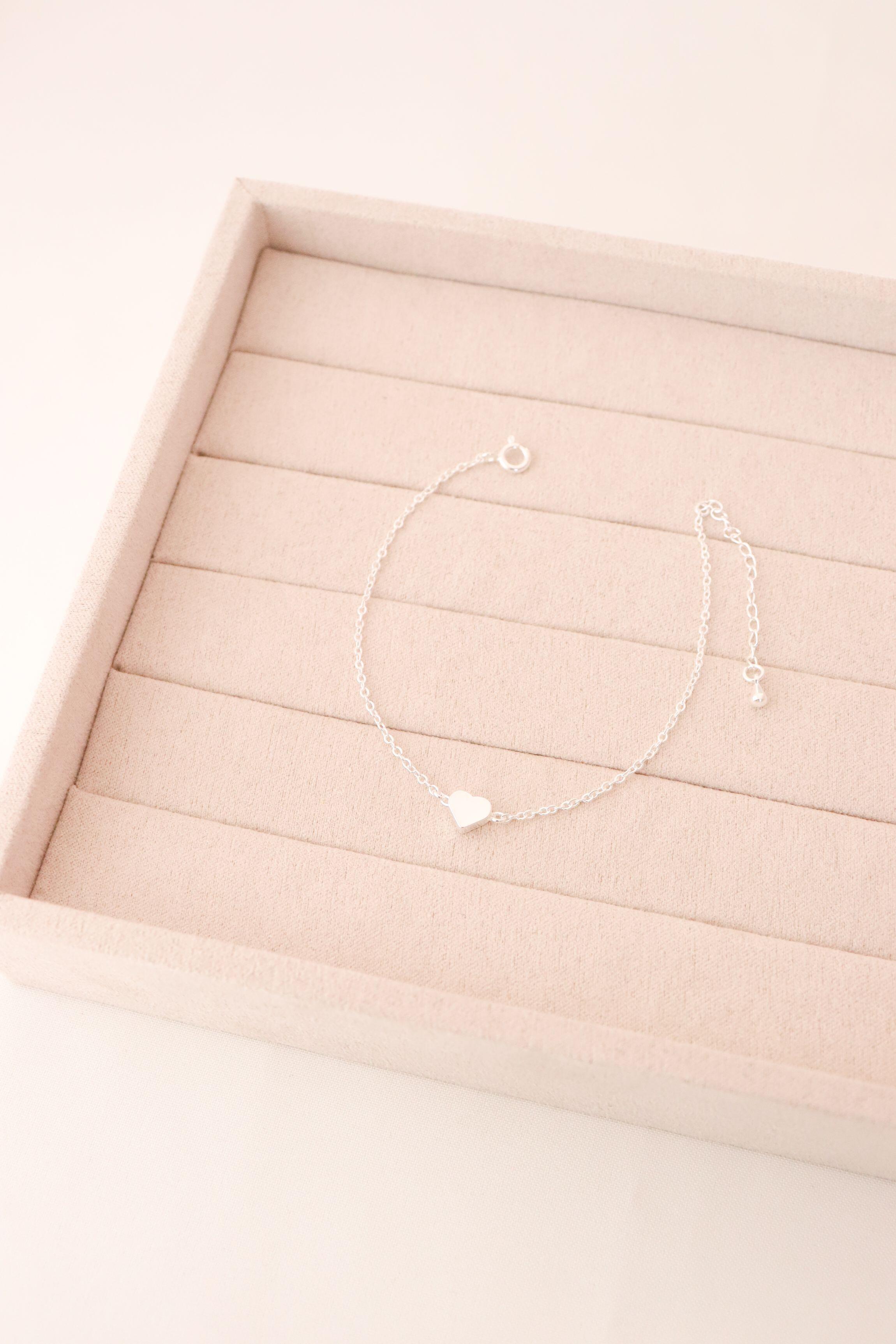 Pulseira coração liso - Prata cod1291