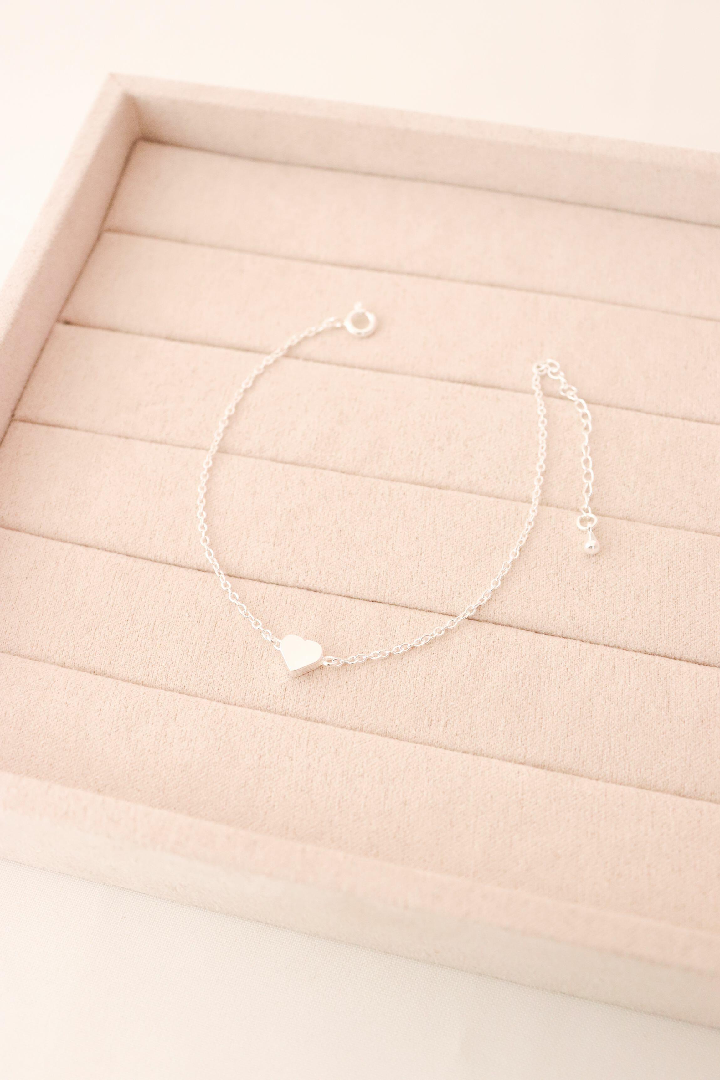 Pulseira coração liso - Prata cod1291
