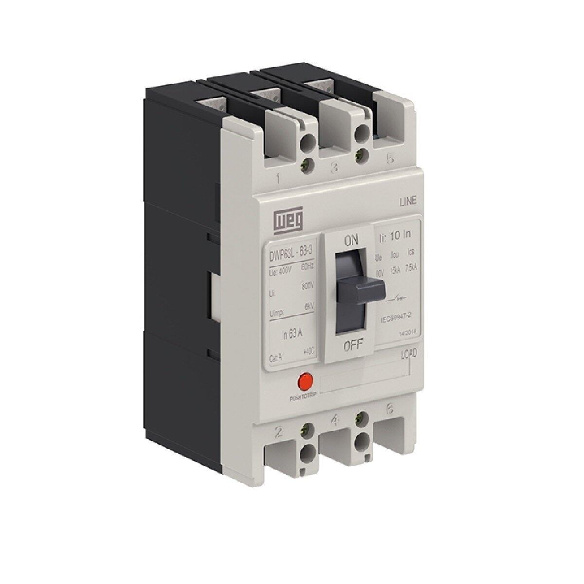 Comprar Disjuntor Caixa Moldada 3P 15kA 32A DWP63L-32-3 - WEG - R