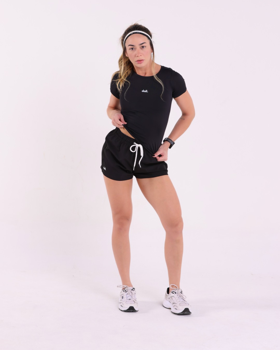 Comprar Short Tactel | Preto C/ Cadarço Preto - R$39,90