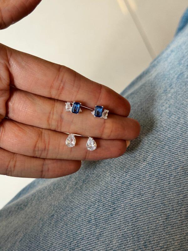 Mix Brincos Azul e Gotinha Cl�ssica