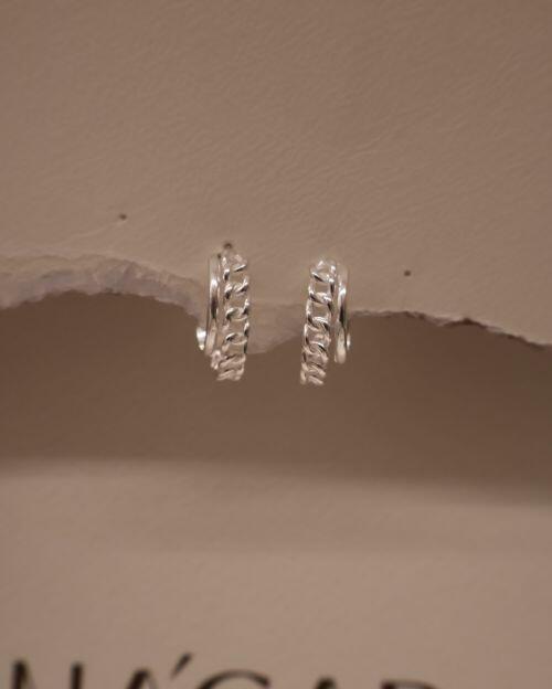 Brinco de Prata Argola Dupla Trançada