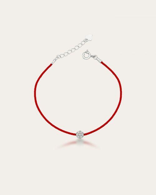 Pulseira Fio Vermelho com Ponto de Luz de Prata
