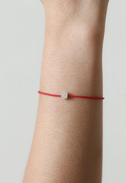 Pulseira Fio Vermelho com Ponto de Luz de Prata