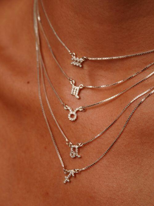 Conjunto de Prata Signo Cravejado