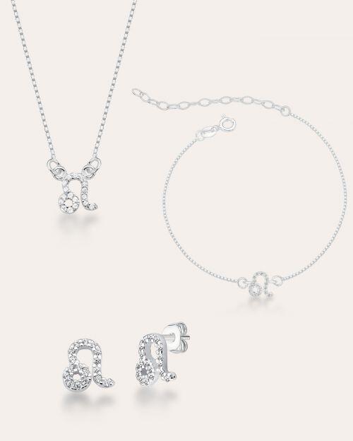 Conjunto de Prata Signo Cravejado