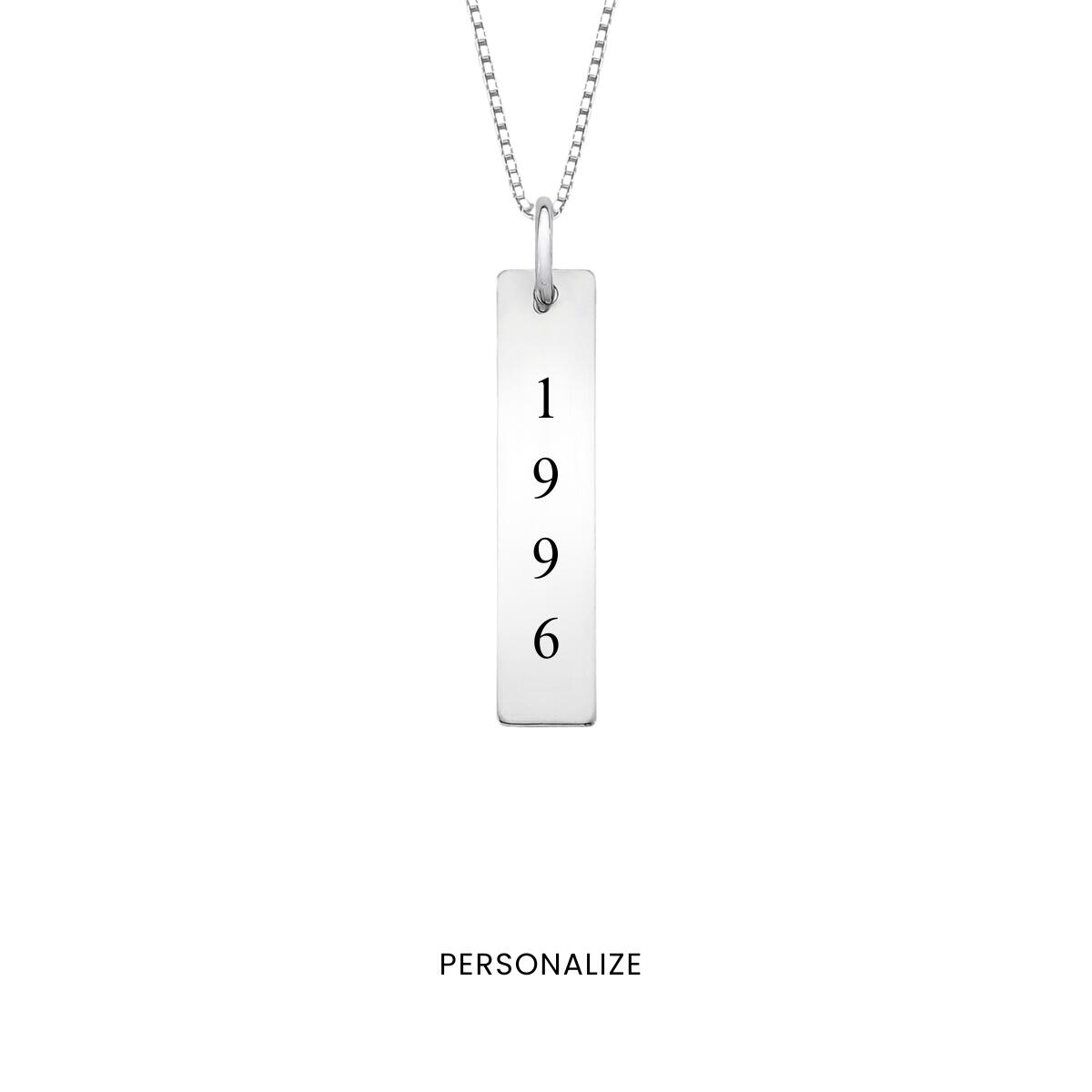 Colar de Prata Masculino Medalha Retangular Personalizada