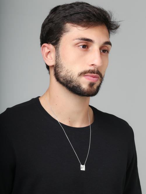 Escapulário de Prata Masculino Personalizado com 2 Fotos ou Frase