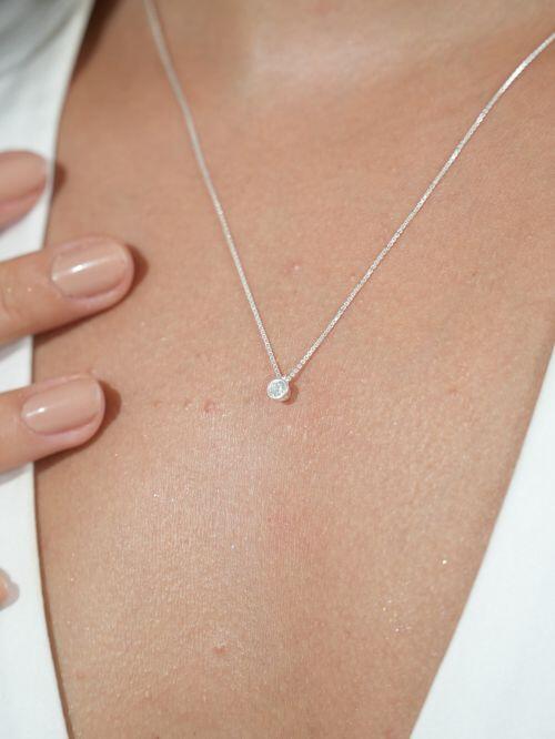 Conjunto Colar e Brinco de Prata com Zirc�nia