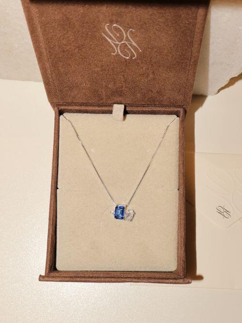 Colar de Prata Essencial Azul e Gota Cristal