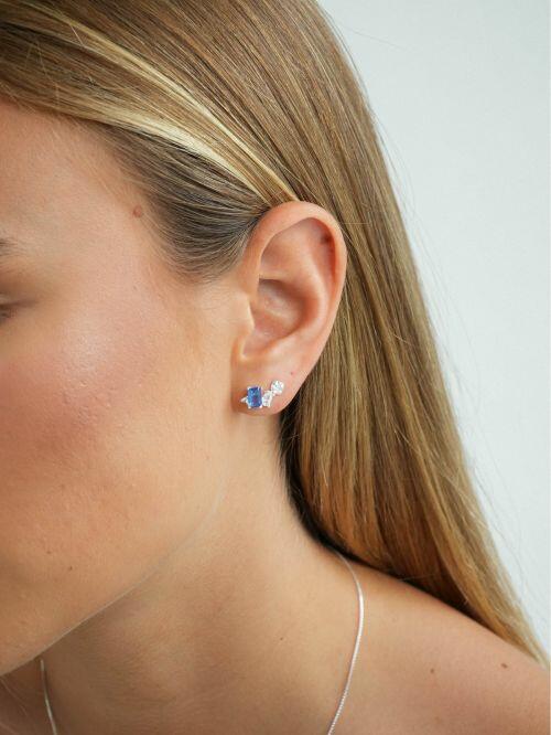 Conjunto Colar e Brinco Essencial Azul e Gota Cristal