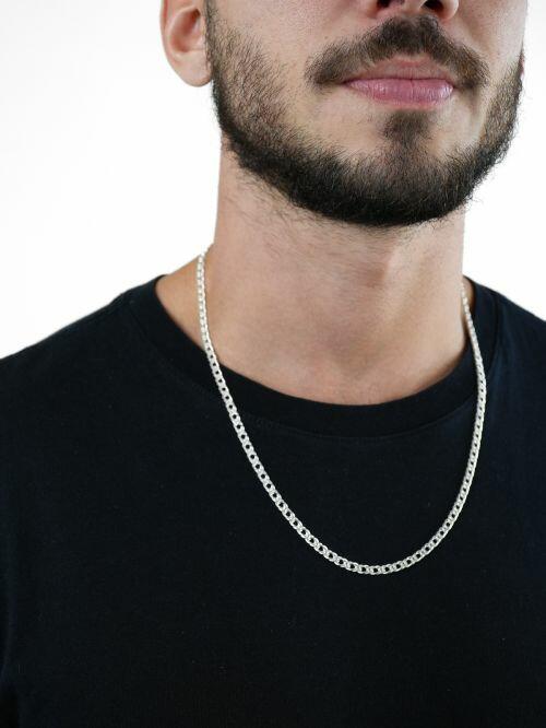 Corrente de Prata Grumet Dupla 4mm