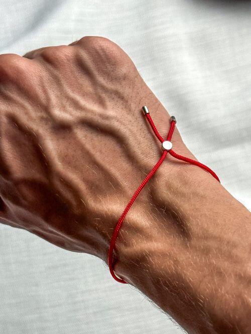 Pulseira Fio Vermelho Unissex com Fecho de Prata