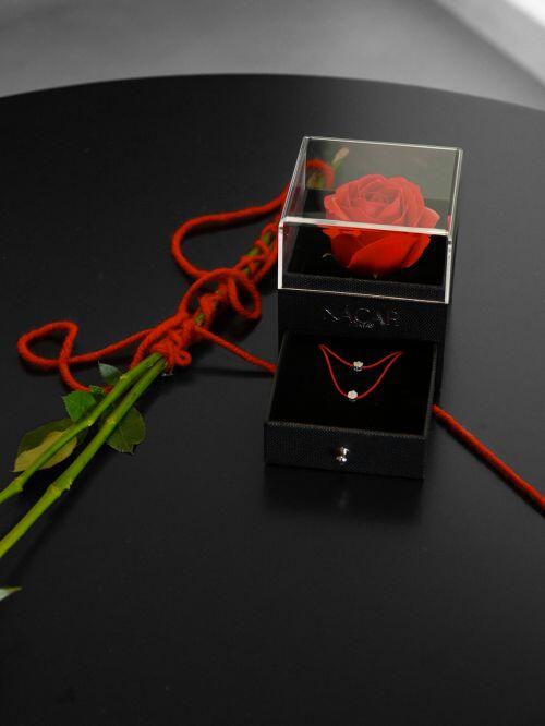 Embalagem de Presente com Rosa Eterna