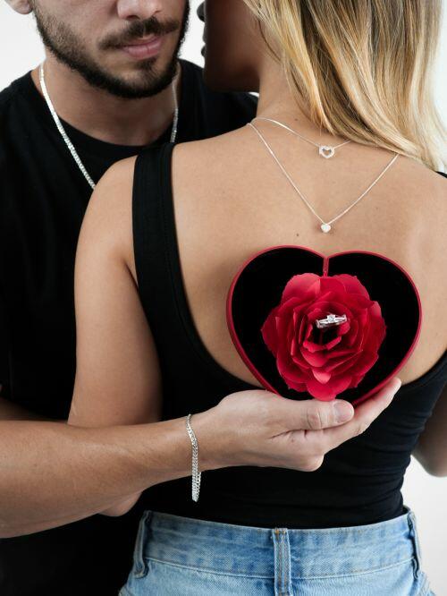 Caixa Presente com Cora��o Vermelho Personalizado