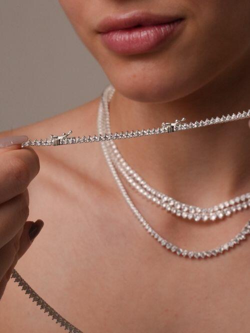 Colar de Prata Choker Riviera 3 Garras Degrad�