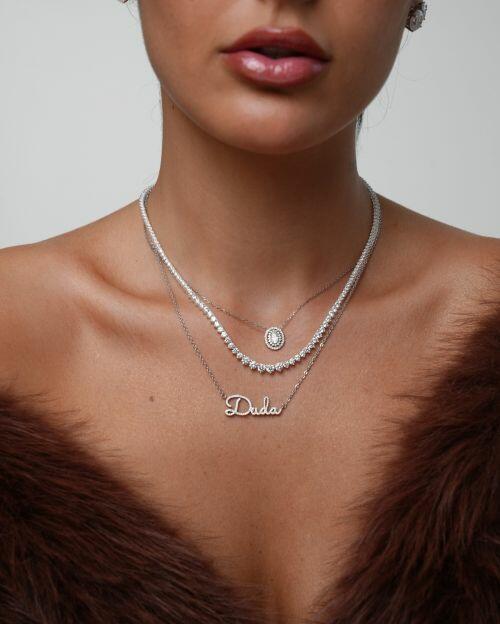 Colar de Prata Choker Riviera 3 Garras Degrad�