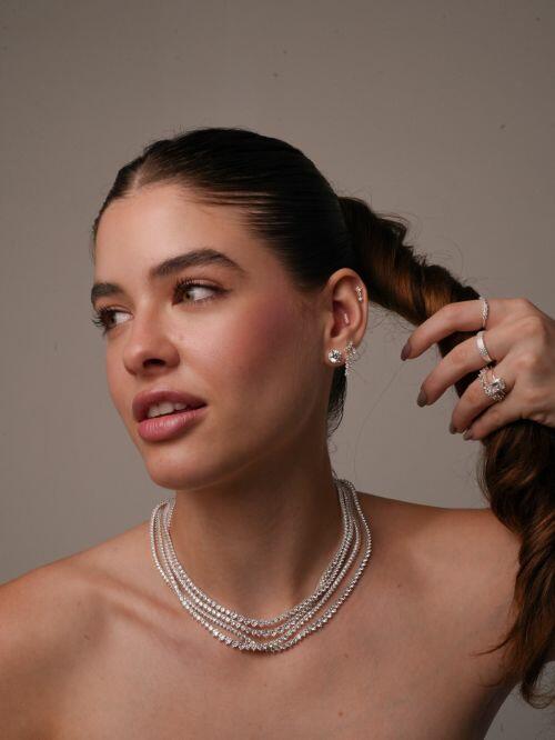 Colar de Prata Choker Riviera 3 Garras Degrad�