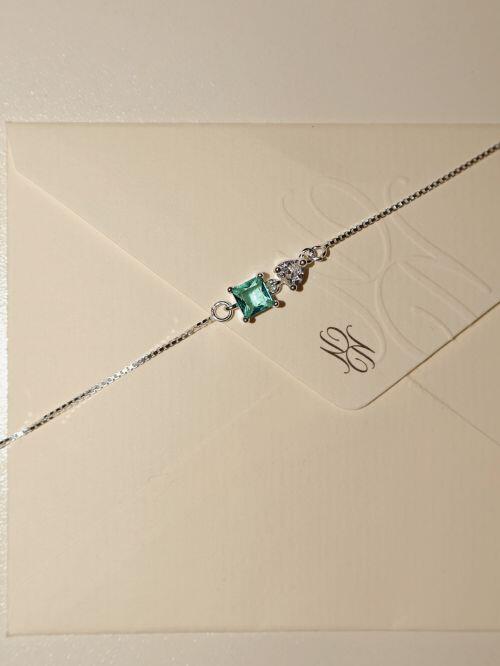 Pulseira de Prata Quadrada Turmalina