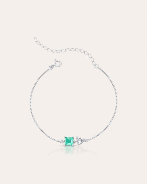 Pulseira de Prata Quadrada Turmalina