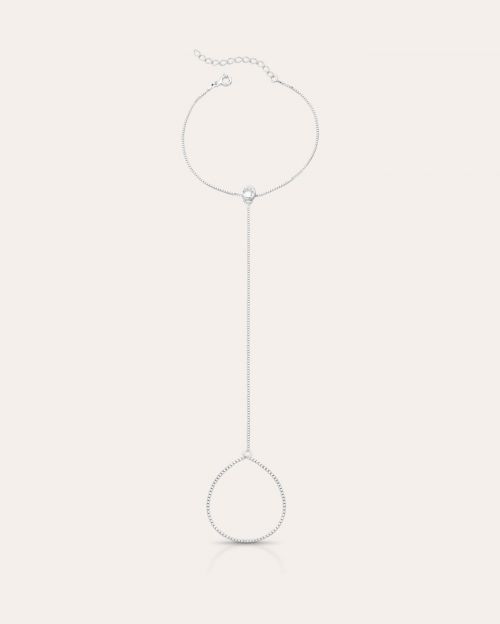 Handchain de Prata Ponto de Luz