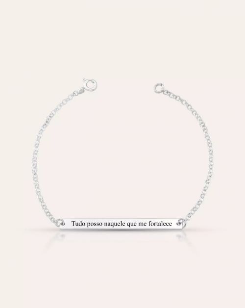 Pulseira de Prata Plaquinha Personalizada