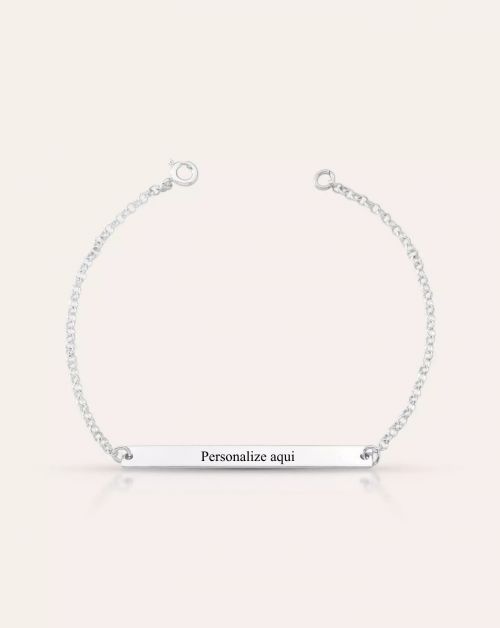 Pulseira de Prata Plaquinha Personalizada