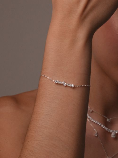 Pulseira de Prata Gota com Zirc�nias