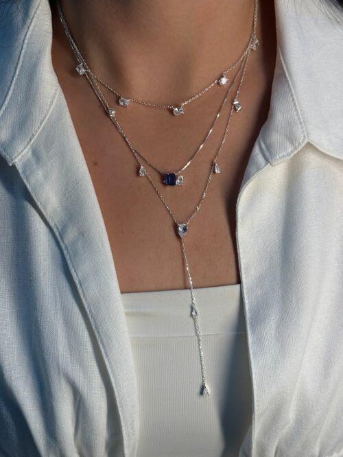 Colar de Prata Chocker com Zircônias Ovais