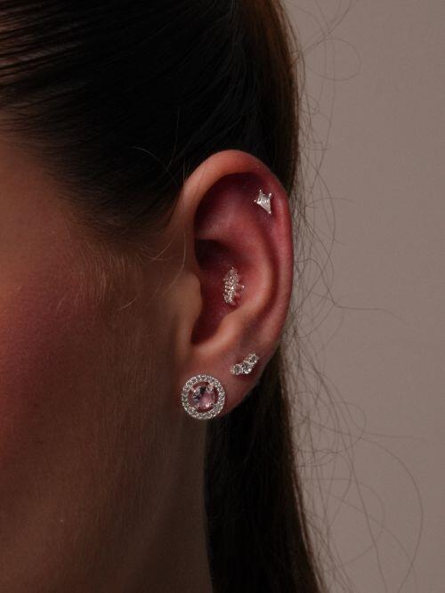 Piercing de Prata Zircônia 4 Pontas